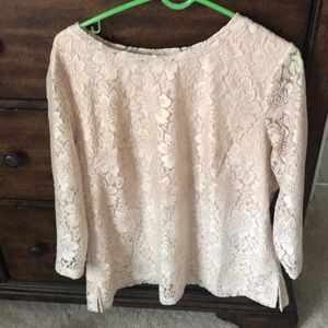 3/4 length ivory lace top
